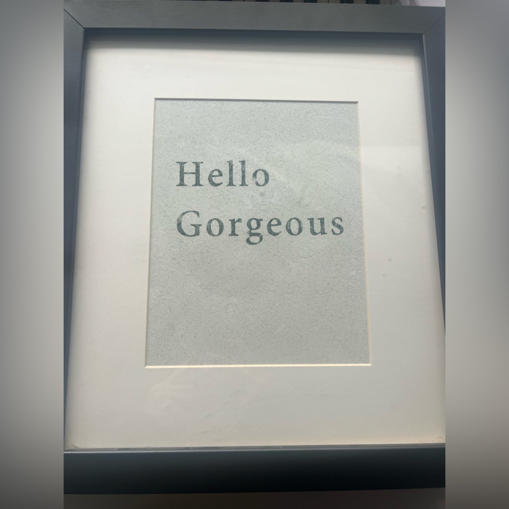15x17 black wood quote in framed glass. From bed bath and beyond. Ready to hang.